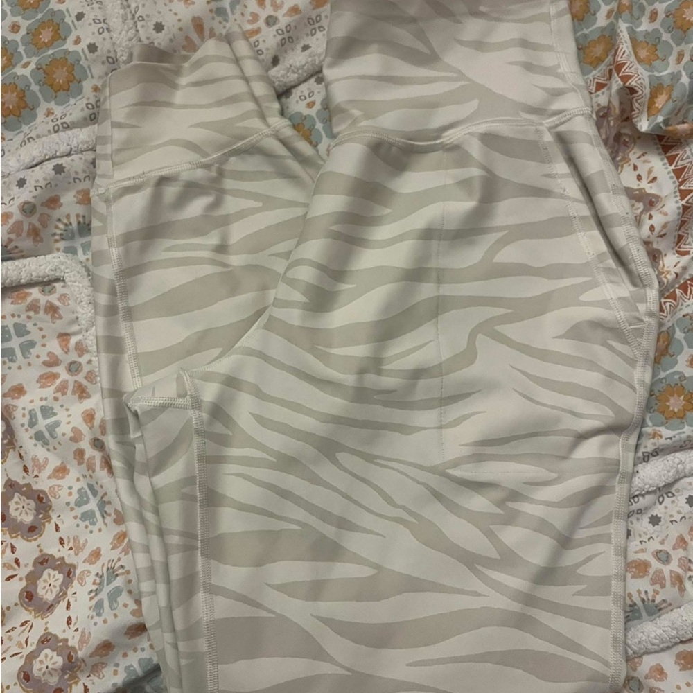 Old Navy Zebra Print Track Pants - Gray and White